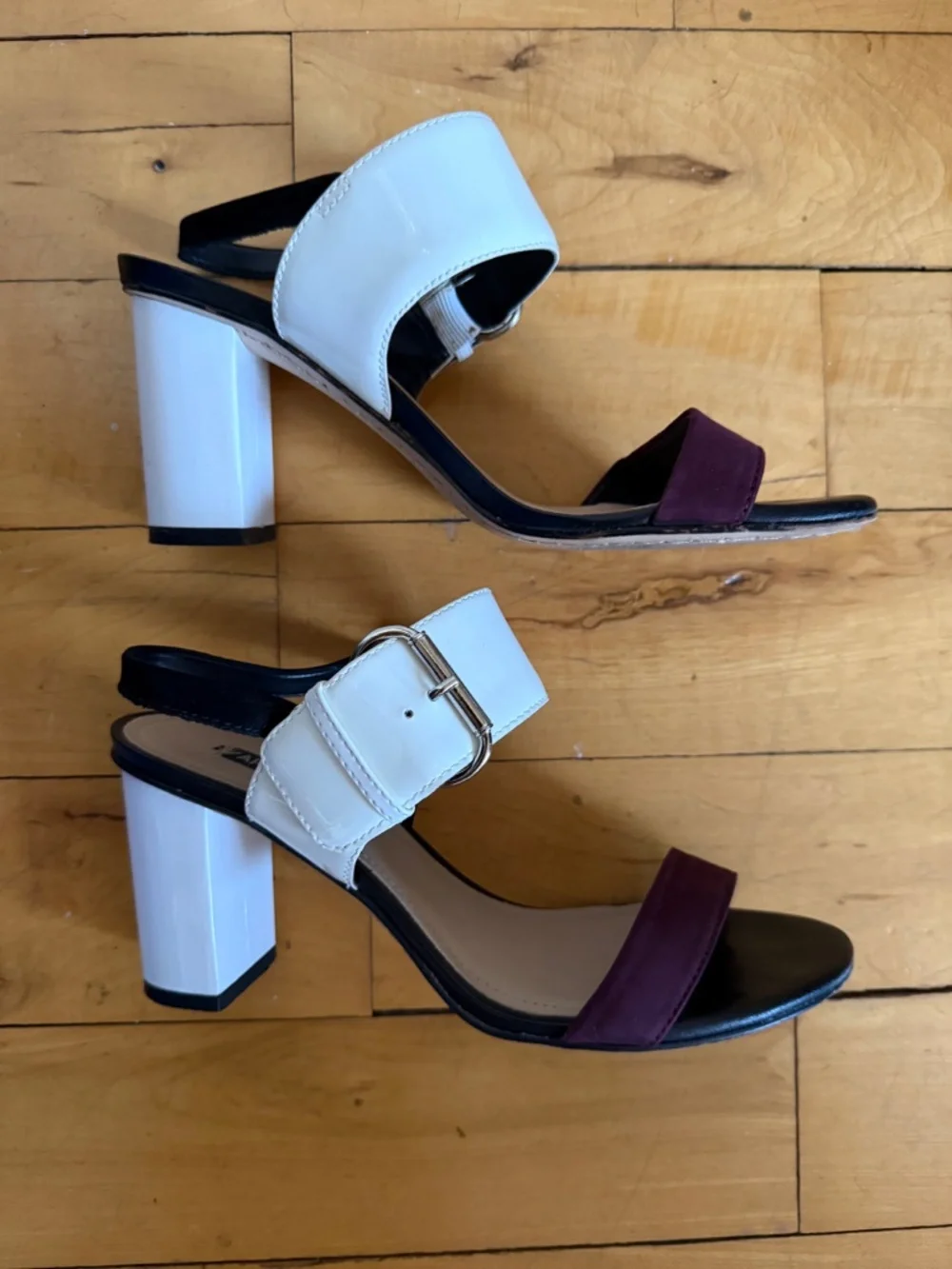 Arezzo Colorblock Block Heel Sandals sz 6